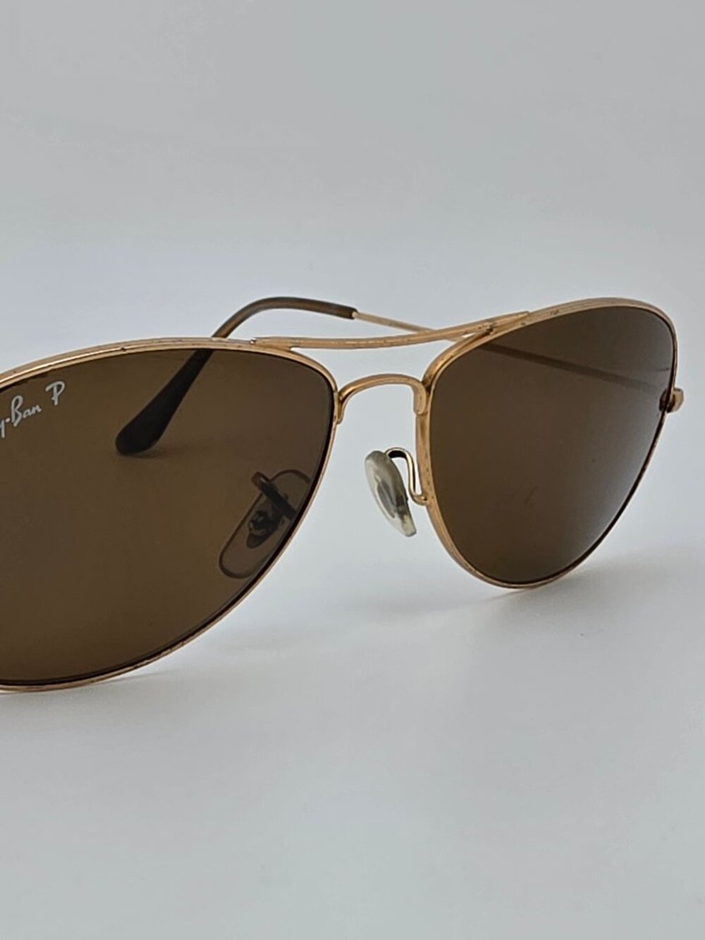 Ray-Ban RB3362 Cockpit Gold Frame Polarized Brown B-15 Lens Aviator Sunglasses - Picture 6 of 16
